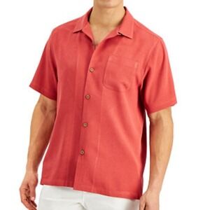 Tommy Bahama Men's Weekend Tropics 100% Silk Camp Short Sleeve Collared Shirt- M